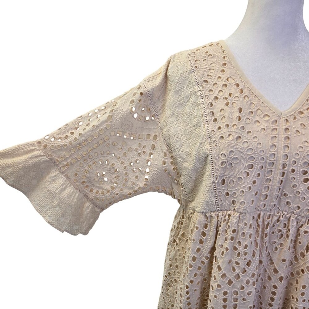 Roolee Falling for You Eyelet Boho Dress Size Medium - Picture 6 of 7